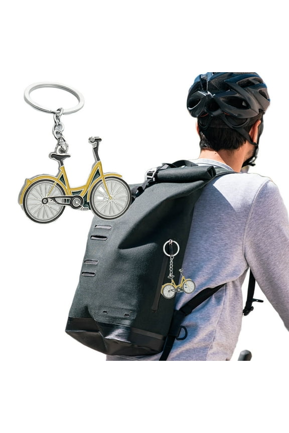 HOARBOEG Metal Keychain for Keys - Durable Alloy Key Ring Holder with Pendant Charm, Carabiner Clip for Luggage, Purses, Backpacks - Gift for Cyclists