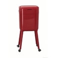 thumbnail image 1 of HOARBOEG Modern High Leg Kitchen Trash Can with Wheels - Tall Movable Garbage Bin with Sealed Lid, Large Capacity Step On Design for No Bend Over Convenience, Red Household Waste Basket, 1 of 6