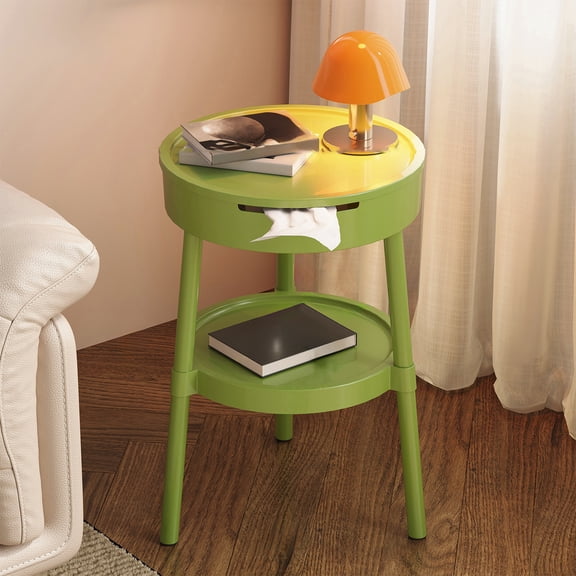 HOARBOEG Modern Multifunctional Side Table, 13.78x13.78x20.47in, Lightweight Plastic Coffee Table for Living Room, Bedroom, Office