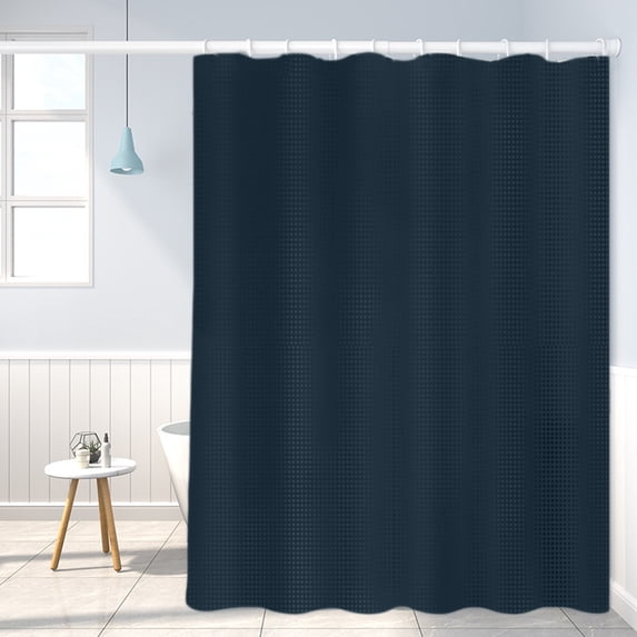 HOARBOEG Modern Waffle Shower Curtain, Fabric Double-Sided Waterproof Shower Curtains, Bathroom Decor, Heavy Waffle Weave Weighted Cloth Shower Curtain, Bathroom Wet/Dry Separation
