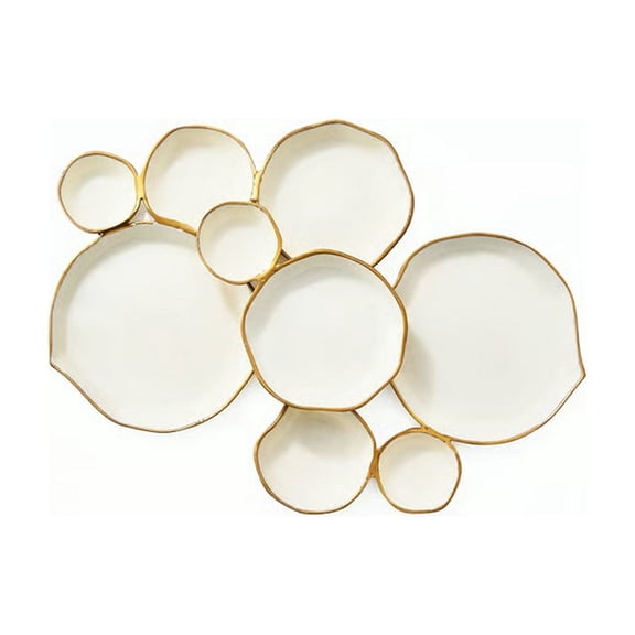 HOARBOEG Modular Serving Tray Set, 5-Piece Connecting Compartments Snack Platter for Party, Gathering, Holiday - Elegant Metallic Centerpiece for Appetizers, Nuts, Dips, Cheese & Charcuterie Board