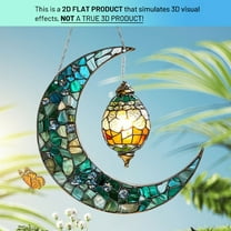 HOARBOEG Moon and Star Hanging Ornaments, 2D Flat Wall Decor with String for Hanging, Celestial Themed Window Door Hanging Decorations for Christmas, Bedroom, Party Festival Home Decor