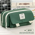 thumbnail image 1 of HOARBOEG Multi Compartment Pencil Case Solid Color Cloth Pencil Pouch Large Capacity Stationery Storage Bag Washable Cosmetic & Electronics Storage Pouch Office Stationery Storage Bag Holds 65 Pens, 1 of 3
