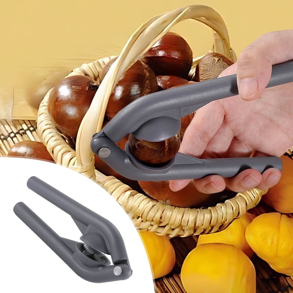 HOARBOEG Multi-Functional Chestnut Sheller Tool - 5.3in Stainless Steel & Plastic Nut Cracker for Walnuts/lnuts, Non-Slip Ergonomic Handle (13.5cm/5.3in)