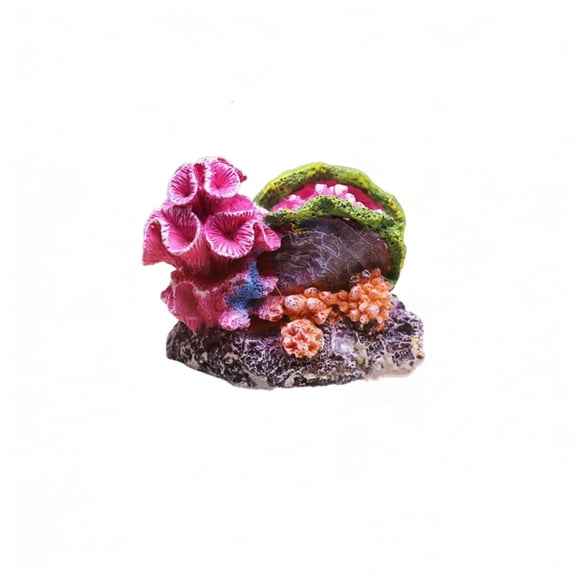 HOARBOEG Multicolor Artificial Coral Aquarium Decoration - Resin Fish Tank Ornament with Realistic Reef Rockery & Hideout Cave for Betta Fish, Shrimp & Aquatic Pets