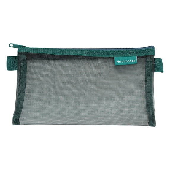 HOARBOEG Nylon Mesh Pencil Case - Transparent & Durable Stationery Storage Bag Simple Transparent Pencil Pouch, 8.3*4.7in