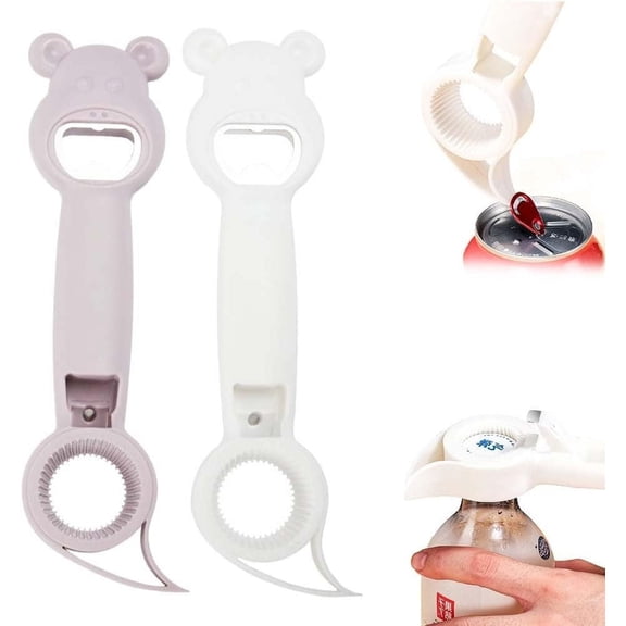 HOARBOEG Opener 4 In 1 Bottle Opener, Multifunction Jar Can Beer Cool Beer Openers Keai Bear Design Cap Lifter
