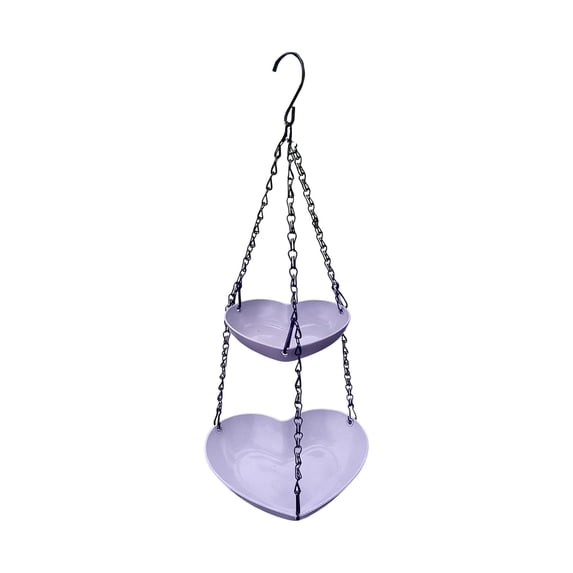 HOARBOEG Outdoor Hanging Multi-Purpose Double Layer Plastic Bird Feeder with Water Basin, Weather-Resistant Design for Garden Yard Decor, Feeder and Waterer Set for Attracting Wild Birds