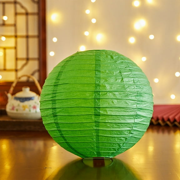 HOARBOEG Paper Lantern 12x12in, Classical Traditional Solid Color Lampshade for Spring and Courtyard Decoration Foldable Hanging Lantern for Holiday Party, Home Garden Indoor Outdoor Ambient Lighting