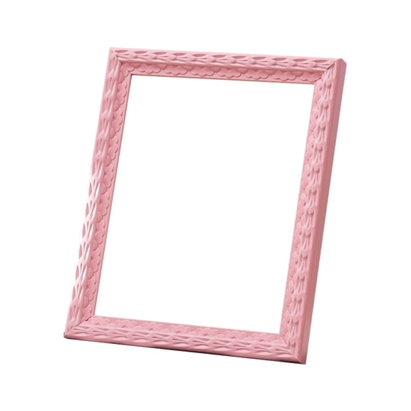 HOARBOEG Pastel Pink Embossed Picture Frame 5x7 Inch, Textured Carved Border Tabletop Photo Frame with Stand, Desktop Display for Family Travel Portrait, Home Decor, Pink