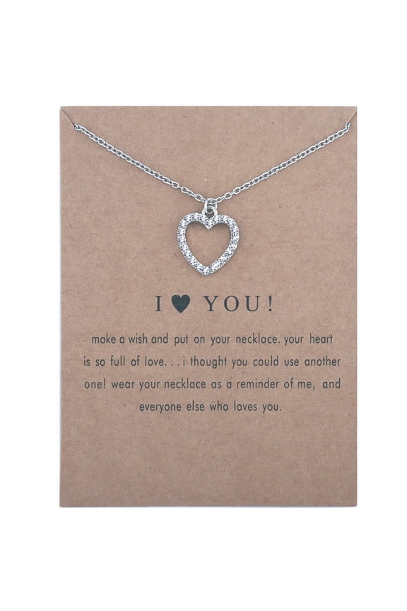HOARBOEG Peach Heart Zircon Pendant Necklaces Women's Heart Shaped Clavicle Chain Mother's Day Gifts for Mom Personalized Jewelry Gift Holiday Necklace Valentine's Day Necklaces