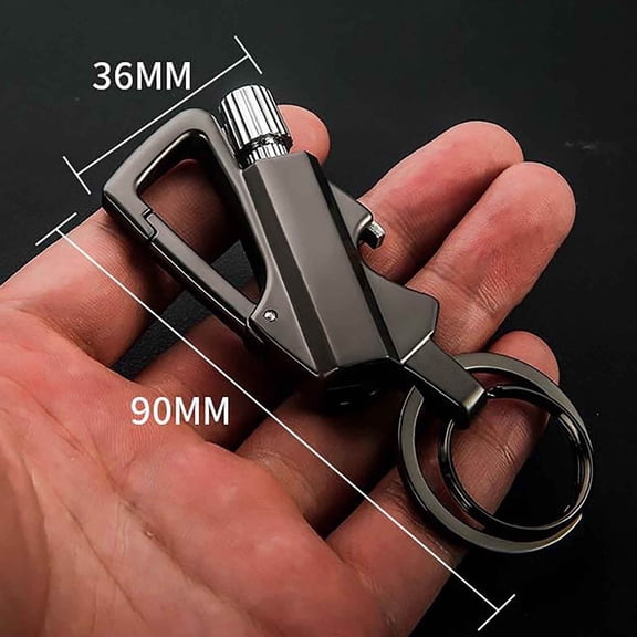 VANLOFE HOARBOEG Striker Refillable Windproof Outdoor Camping Survival Multitool Keychain with Bottle Opener, Black