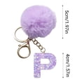 thumbnail image 1 of HOARBOEG Personalized Purple Velvet Letter Charm, 26 Alphabet Initials Pendant for Keychain Backpack Purse, Soft Plush Ball Key Ring Accessory, Unique Small Holiday Birthday Gift, 1 of 6