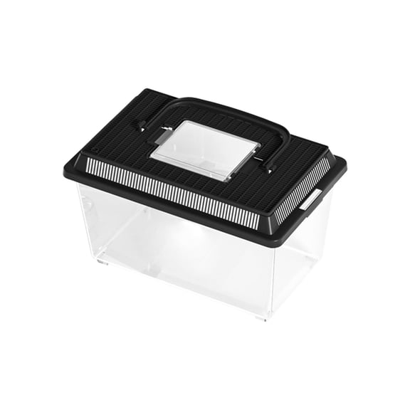 HOARBOEG Portable Clear Plastic Terrarium for Small Reptiles, Insect Habitat with Ventilated Lid, Small Animal Carrier for Hamster Turtle, Portable Pet Cage for Travel Outdoor