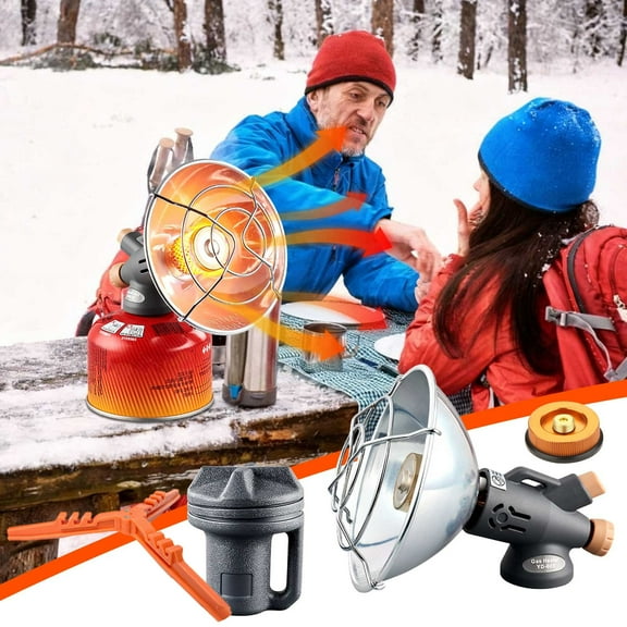 HOARBOEG Portable Outdoor Camping Heater, Compact Propane Heater for Tent, Ice Fishing, Winter Fishing & Camping Stove with Adjustable Temperature, Includes Gas Canister Bracket