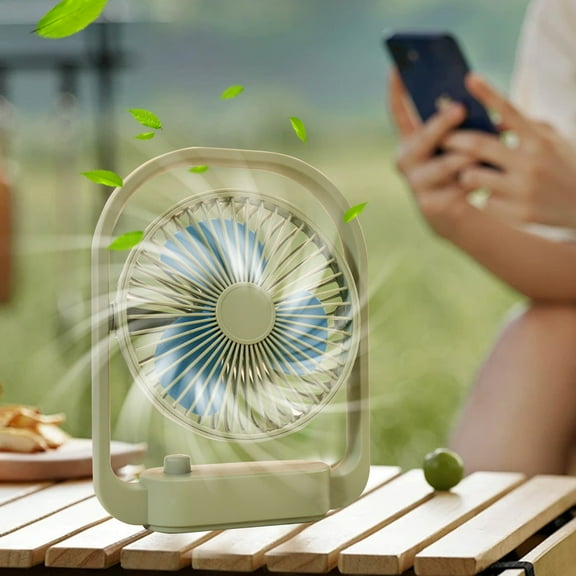 HOARBOEG Portable Outdoor Desktop Fan, Adjustment Desk Fan, USB Type-C Charging, 1000mAh Battery, Adjustable Angle & Low Noise
