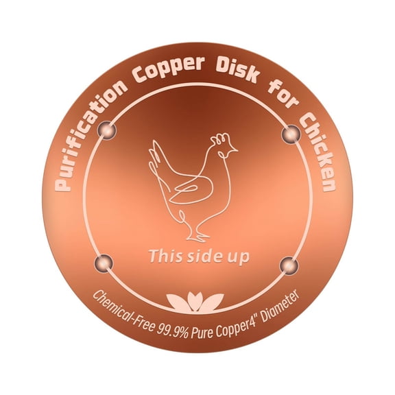 HOARBOEG Pure Copper Tray for Chicken Waterers – 4" Disc for Bottom of Water Trough, Natural Algae-Inhibiting Copper Plate to Help Keep Poultry Drinking Water Fresher, Coop Accessory