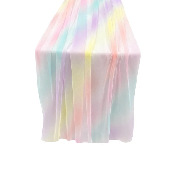 HOARBOEG Rainbow Gradient Sheer Mesh Table Runner, Ombre Net Party Table Decor, Boho Wedding Birthday Shower Table Runner for Dining Kitchen Home, 70.87x11.81 In, Gift