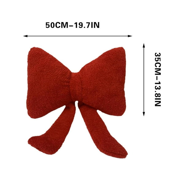 HOARBOEG Red Bow Hug Pillow, Soft Bow Decorative Pillows, Cute 13.8*19.7in Bow Decorative Throw Pillows, Couch Back Cushions Plush Bed Pillows for Kids Adult Gift