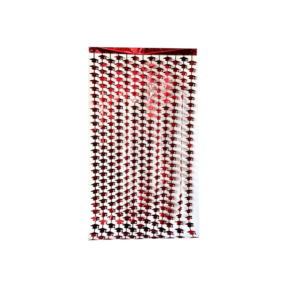 HOARBOEG Red Graduation Foil Fringe Curtain Class of 2026, Metallic Tinsel Streamer Backdrop for Photo Booth, 3.3x6.6ft Door Wall Cover for Senior Grad Party Décor Supplies