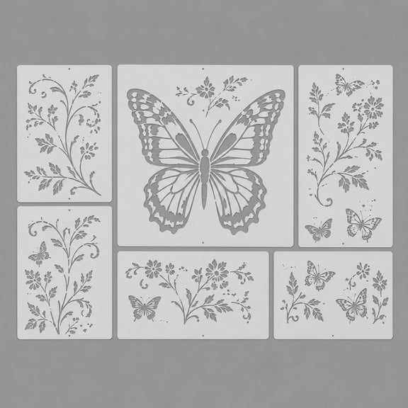 HOARBOEG Reusable Garden Fence Stencils, Nature Flower Wall Painting Stencil Kit for Wood Fence Patio DIY Decor, Outdoor Mural Template for Adults