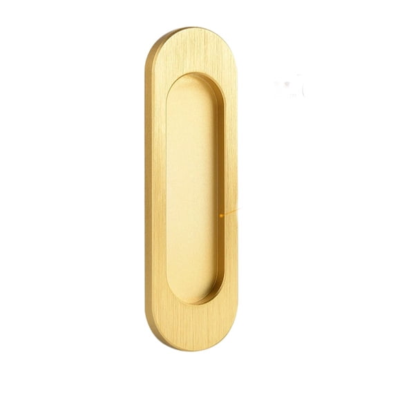 HOARBOEG Self-Adhesive Oval Sliding Door Handle Embedded Flat Pull Handle Cabinet Drawer Pull Stick On No Drill Adhesive Pull for Closet Wardrobe