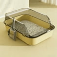 thumbnail image 1 of HOARBOEG Semi-Closed Cat Litter Box with High Fence, Oversized Enclosed Litter Pan for Large Cats, Splash Proof & Odor Control Design, Easy Clean Detachable Litter Box with Sifter Scoop, 12L Capacity, 1 of 4