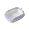 thumbnail image 1 of HOARBOEG Semi-Enclosed Cat Litter Box with Top Entry Lid and High Sides, Odor Control Covered Kitty Litter Pan with Scoop Filter for Anti Scatter, Indoor Cat Toilet Light Blue, 1 of 6