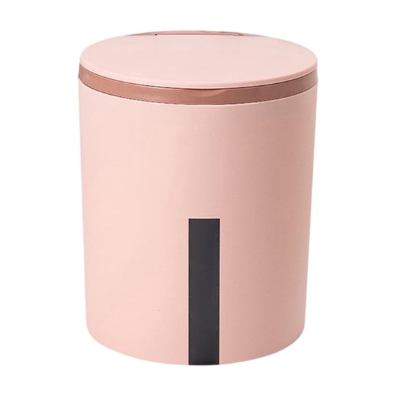 HOARBOEG Small Desktop Trash Can with Push Button Lid, 0.5 Gallon Countertop Wastebasket for Office Bedroom Bathroom Kitchen, Mini Plastic Garbage Bin for Desk Tabletop Home