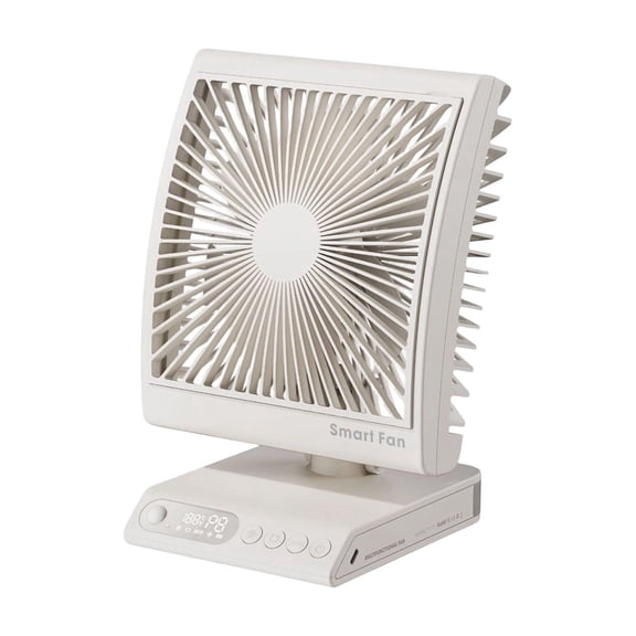 HOARBOEG Smart Fan with Motion Sensor, Wall Mounted Auto Sensing Fan with Temperature Control, 4 Speed Quiet Desktop Fan with Night Light for Office Bedroom