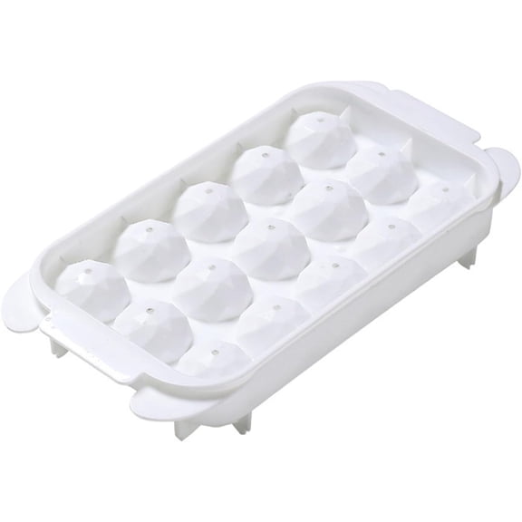 HOARBOEG Spherical Ice Ball Mold with Lid, Large Round Ice Tray, Stackable Freezer Ice Maker, BPA-Free Slow Melting Ice Sphere for Whiskey Cocktail, Drink Cooling, 2 Pack