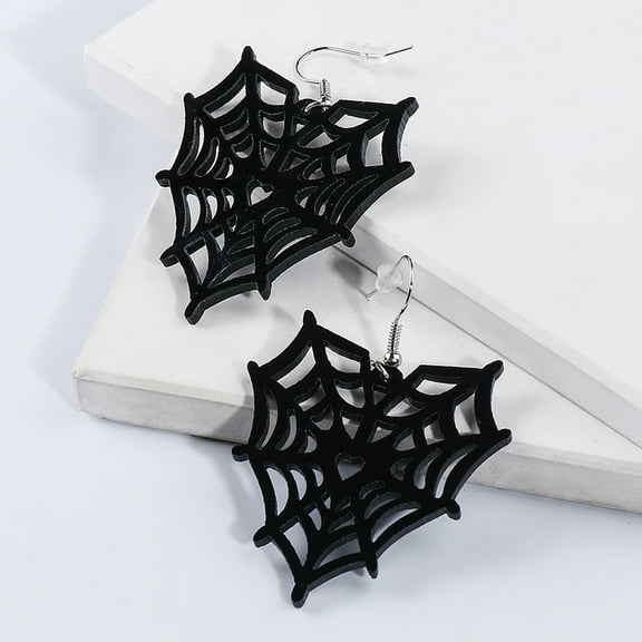HOARBOEG Spider Web Halloween Earrings, Gothic Statement Hypoallergenic Dangle Earrings for Women, European Style Party Accessories, Halloween Gift
