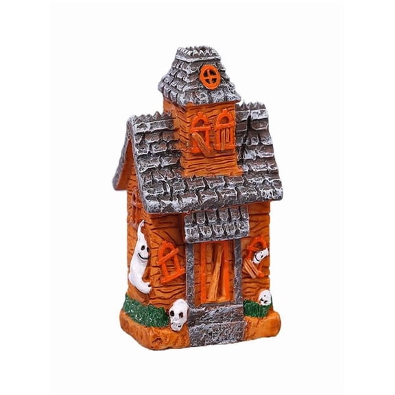 HOARBOEG Spooky Halloween Resin Figurine, Miniature Pumpkin Patch Tabletop Decoration, Indoor Outdoor Centerpiece for Halloween Party Home Decor