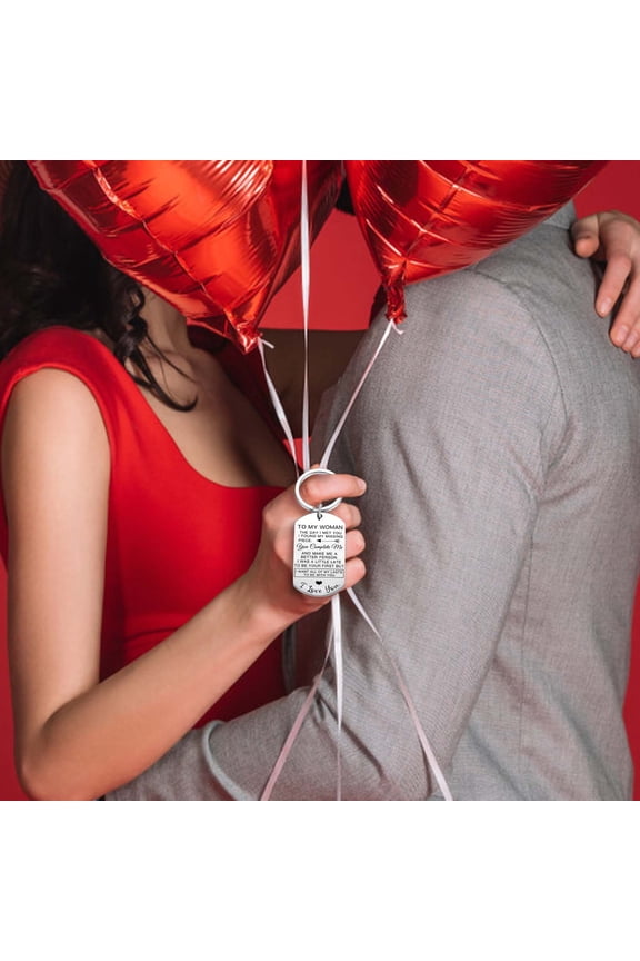 HOARBOEG Stainless Steel Key Ring Cute Keyring for Boyfriend Gifts for Husband Keychain for Fiance Anniversary Birthday Gifts for Him Valentines Gifts for Men