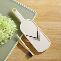 HOARBOEG Stainless Steel Shredder & Vegetable Slicer Cabbage Slicer Multifunctional Kitchen Tool with Ergonomic Handle, Beige with Includes Brush