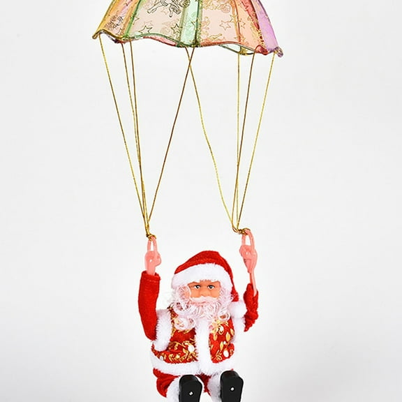 HOARBOEG Santa Claus Doll with Moving Parachute, Battery-Powered Dancing Santa for Holiday Home Decor, Festive Tabletop Ornaments, 18in Lighted Christmas Decoration for Indoor Festivities, Gift