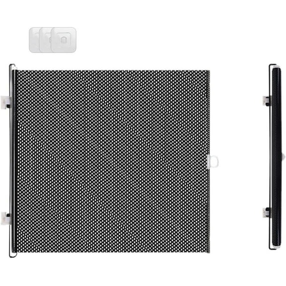 HOARBOEG Telescopic Pet Gate for Doorways, Portable Expandable Mesh Pet Door for Puppies Cats and Small Pets, Pressure Mount Indoor Dog Gate for Stairs, Hallways, Kitchen, Living Room