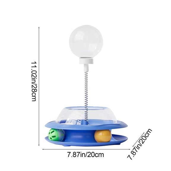 HOARBOEG Transparent Cat Puzzle Toy with Treat Dispenser Ball - Interactive Cat Toy with Feather Teaser, Bell & Tumbler Design for Indoor Cats, Mental Stimulation and Play