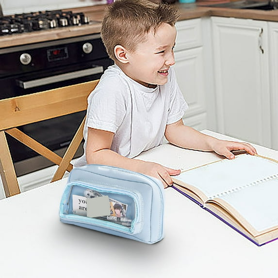 HOARBOEG Transparent Pen Pencil Case Multi Compartment Stationery Storage Bag Holds 100 Pens, Stationery Box