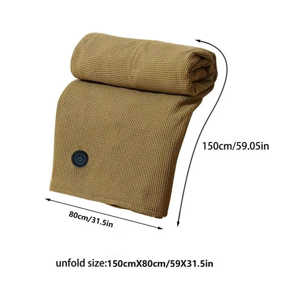 HOARBOEG USB Heated Blanket Electric Throw with Adjustable Temperature, Wearable Soft Sherpa Heating Wrap for Office, Home & Travel, Machine Washable, Zipper Closure