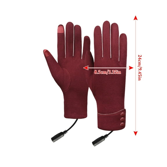 HOARBOEG USB Heated Gloves for Men and Women, Rechargeable Battery Powered Winter Thermal Gloves, Windproof Touchscreen Cycling Gloves, Cold Weather Motorcycle Driving Ski Gloves