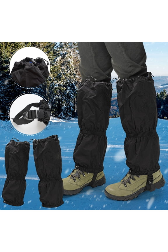 HOARBOEG Unisex Outdoor Gaiters for Hiking & Skiing - Sand/Waterproof Leg Protectors, Adjustable Straps for Boots (25x43cm, 210D Ripstop Fabric)