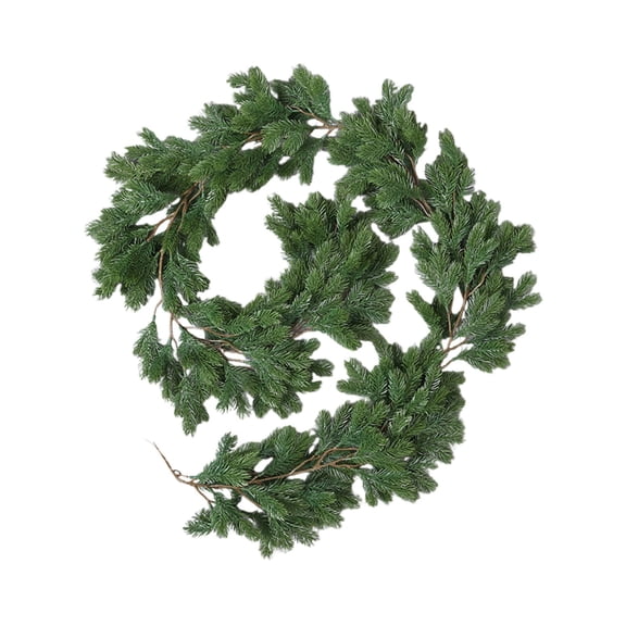 HOARBOEG Unlit Christmas Pine Garland 6.5 Ft, Artificial Greenery Hanging Garland for Door Frame Table Runner Mantel Stair Rail, Xmas Party Home Decorations