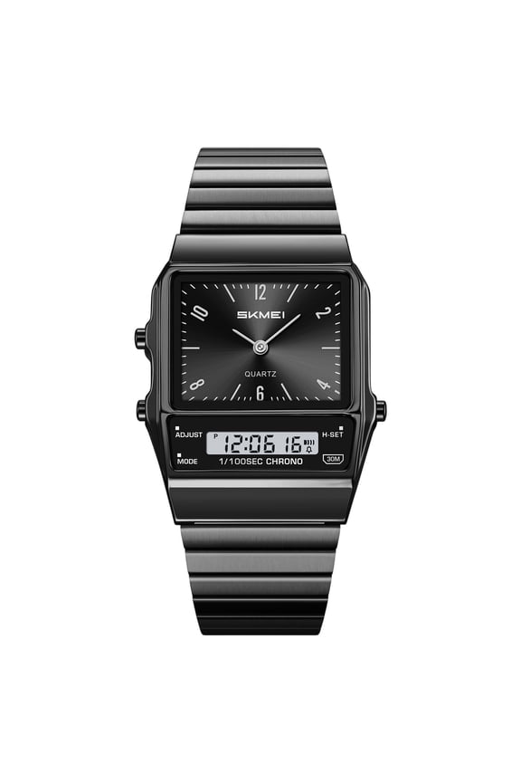 HOARBOEG Vintage Digital Watch for Women, Retro Square Electronic Wristwatch with Stainless Steel Mesh Band, Multicolor LED Display Date Alarm, Slim Cute Waterproof Watch for Daily Casual Wear