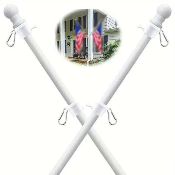 HOARBOEG Wall Mounted Flagpole Kit with 360° Rotating Ring, Adjustable 1.5M Stainless Steel Flag Pole for Outdoor Use on House, Garden, Fence, Yard, Compatible with 2x3, 3x5, 4x6 Flags