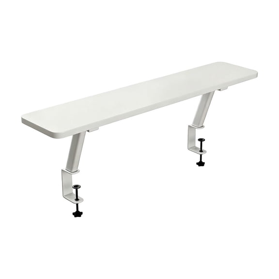 HOARBOEG White Wood Desk Shelf, Monitor Stand Riser for Computer, 2-Tier Desktop Bookshelf Organizer for Desk, Laptop Stand with Elevated Storage Space, Small Bookcase for Office & Home