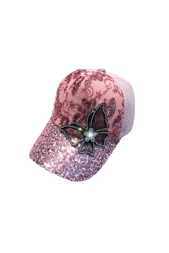 HOARBOEG Women's Summer Baseball Cap, Adjustable Sun Protection Hat, Breathable Mesh Back Dad Hat for Outdoor Activities, Pink Ball Cap for Women