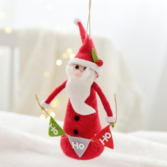 HOARBOEG Wool Felt Christmas Ornaments with Snowflake and Holiday Patterns, Handmade Xmas Tree Decorations, Festive Hanging Crafts for DIY Holiday Projects, Christmas Party Styling