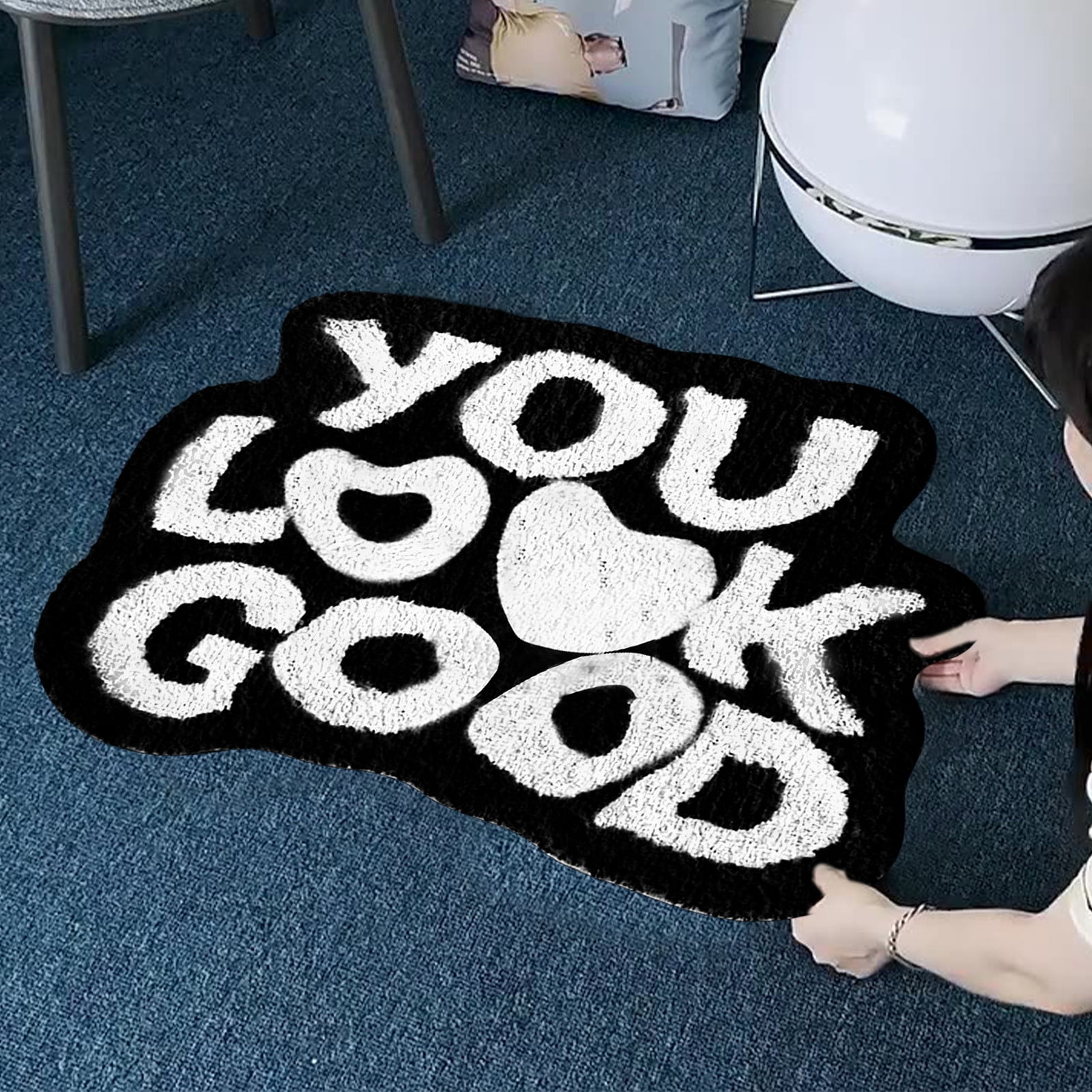 HOARBOEG You Look Good Bath Mat Cute Bathroom Rugs, Green Kitchen Rugs ...