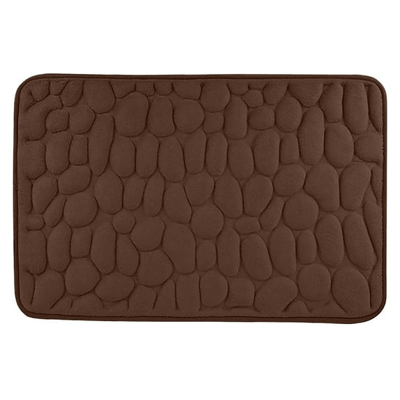 HOARBOER Cloth Bath Mat Imitation Cobblestone Pattern Bathroom Rugs High Water Absorption Floor mat with Non-slip Backing Home essential Pad for Office Kitchen Porch